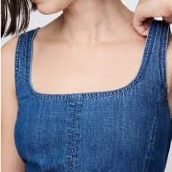 Pilcro Tops - Pilcro Blue Denim Crop Top